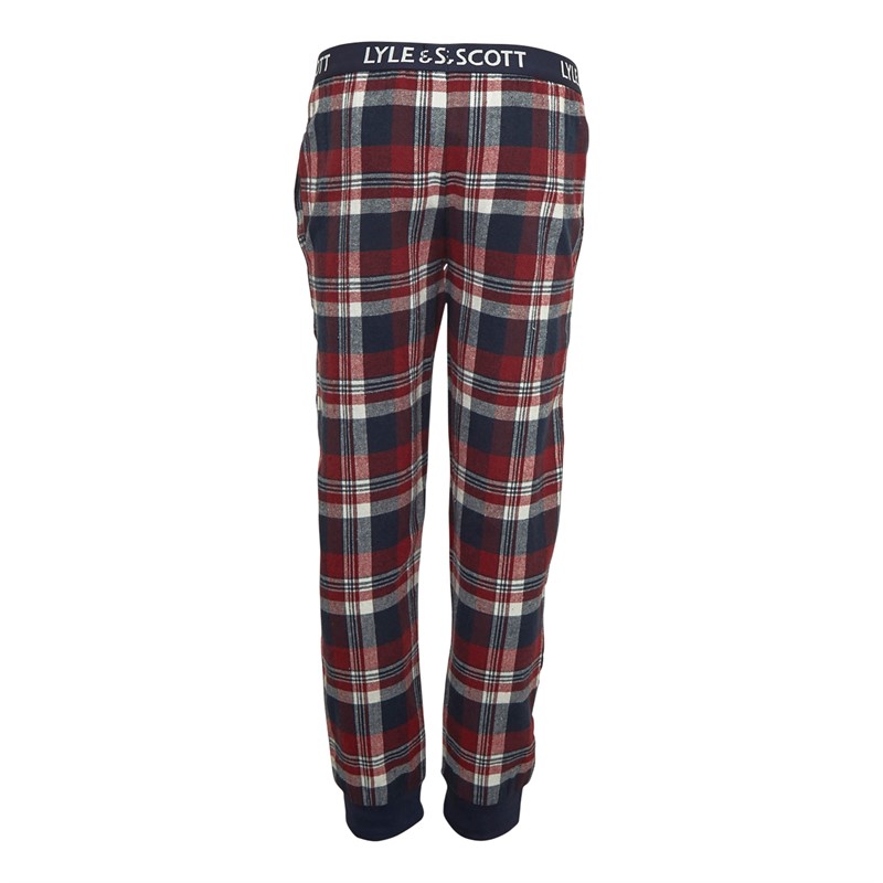 Lyle And Scott Boys Flannel Trousers Peacoat Check