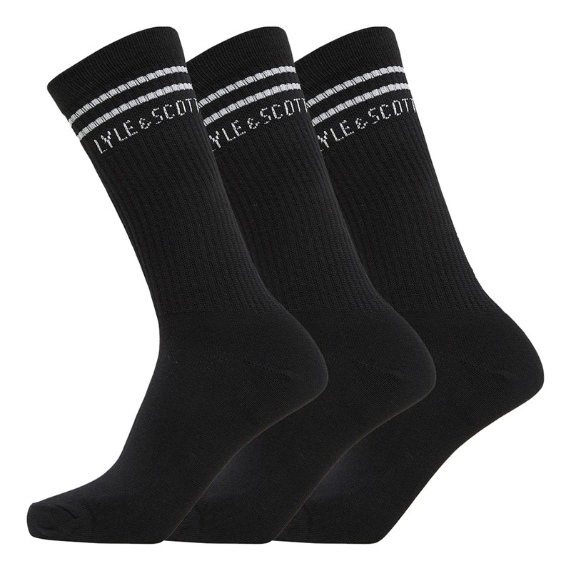 Lyle And Scott Boys Three Pack Socks Black