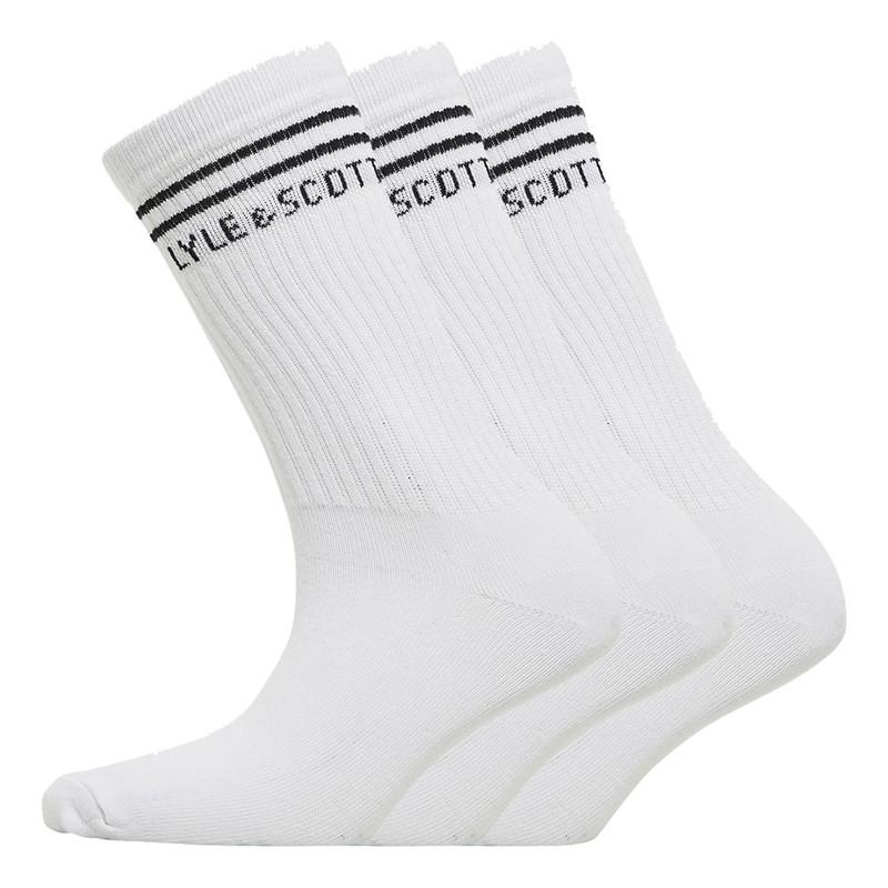 Lyle And Scott Boys Three Pack Socks Bright White