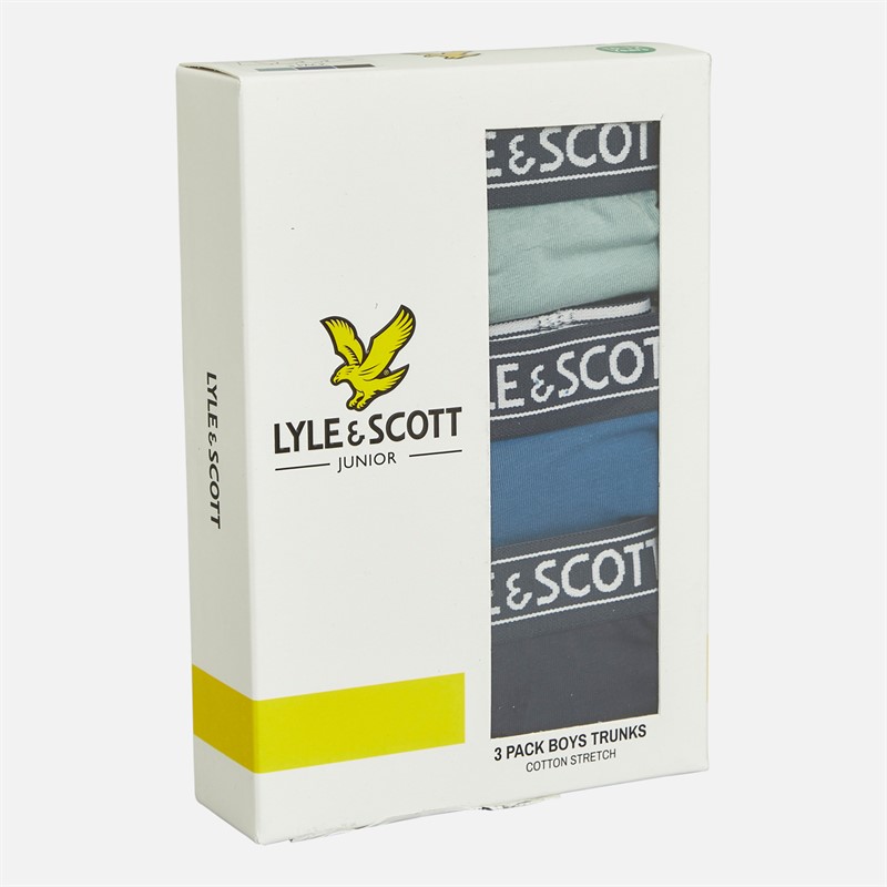 Lyle And Scott Boxers Garçon lot de 3 Tourmaline/Saphir Étoile/Bleu marine