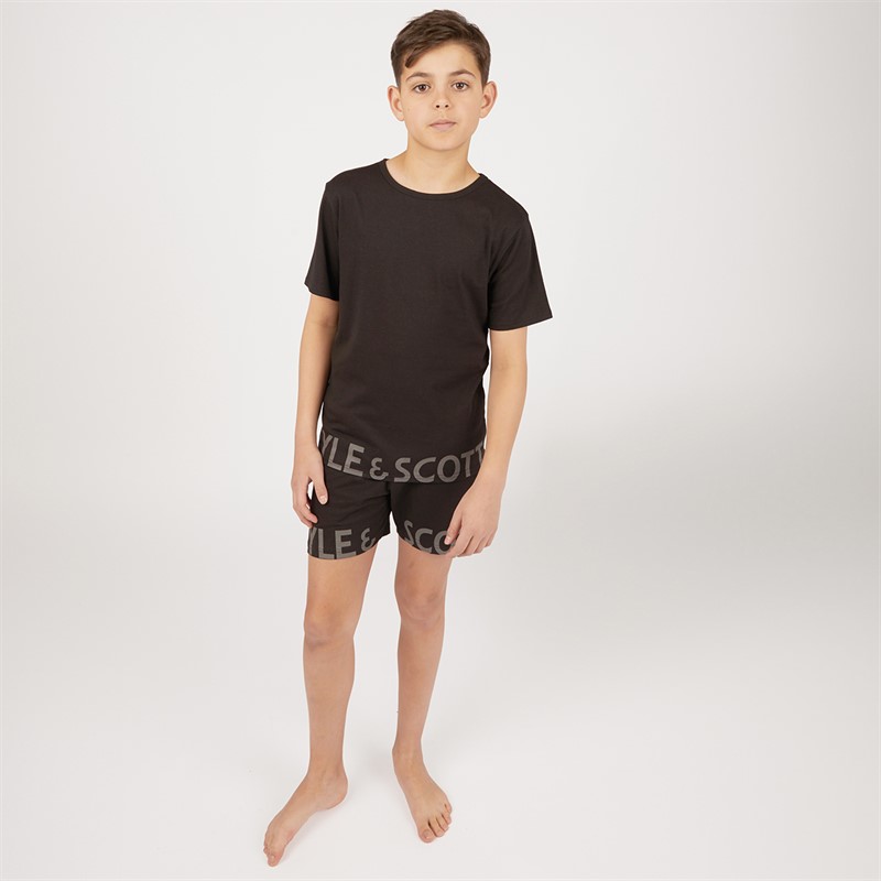 Lyle And Scott Drenge Jersey Pyjamas Sæt Sort