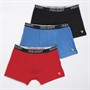 Lyle And Scott Boys Three Pack Boxer Trunks Black/Star Sapphire/Ribbon Red