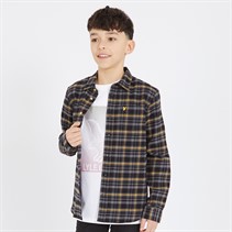 Lyle And Scott Boys Brushed Flannel Tartan Shirt Z865 Jet Black