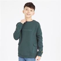 Lyle And Scott Boys Cargo Pocket Sweatshirt X311 Argyle Teal