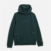 Lyle And Scott Boys Cargo Pocket Hoodie X311 Argyle Teal