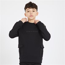 Lyle And Scott Sweat-Shirt à poches cargo Garçon Z865 Noir Jet