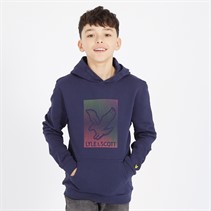 Lyle And Scott Boys Dotted Eagle Graphic Hoodie Z99 Navy