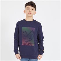 Lyle And Scott Boys Dotted Eagle Graphic Sweatshirt Z99 Navy