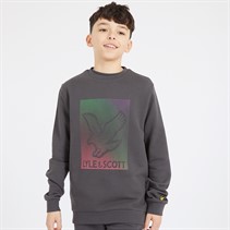 Lyle And Scott Boys Dotted Eagle Graphic Sweatshirt W635 Gunmetal