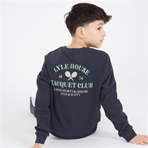 Lyle And Scott Boys Racquet Club Graphic Sweatshirt Z271 Dark Navy