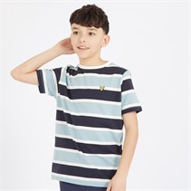 Lyle And Scott Boys Stripe T-Shirt A19 Slate Blue