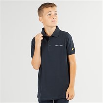 Lyle And Scott Drenge Script Broderet Polo Shirt Z271 Mørk Navy