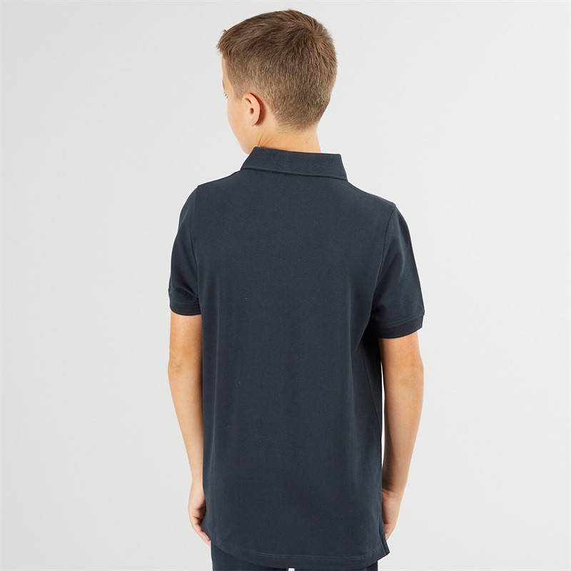 Lyle And Scott Polo Shirt mit Stickerei Schriftzug Junge Z271 Dunkel Marine