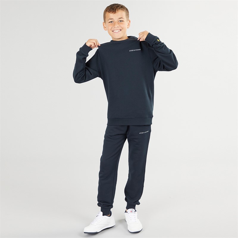 Lyle And Scott Boys Script Embroidered Joggers Z271 Dark Navy