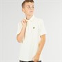 Lyle And Scott Boys Concealed Placket Polo Shirt X157 Chalk