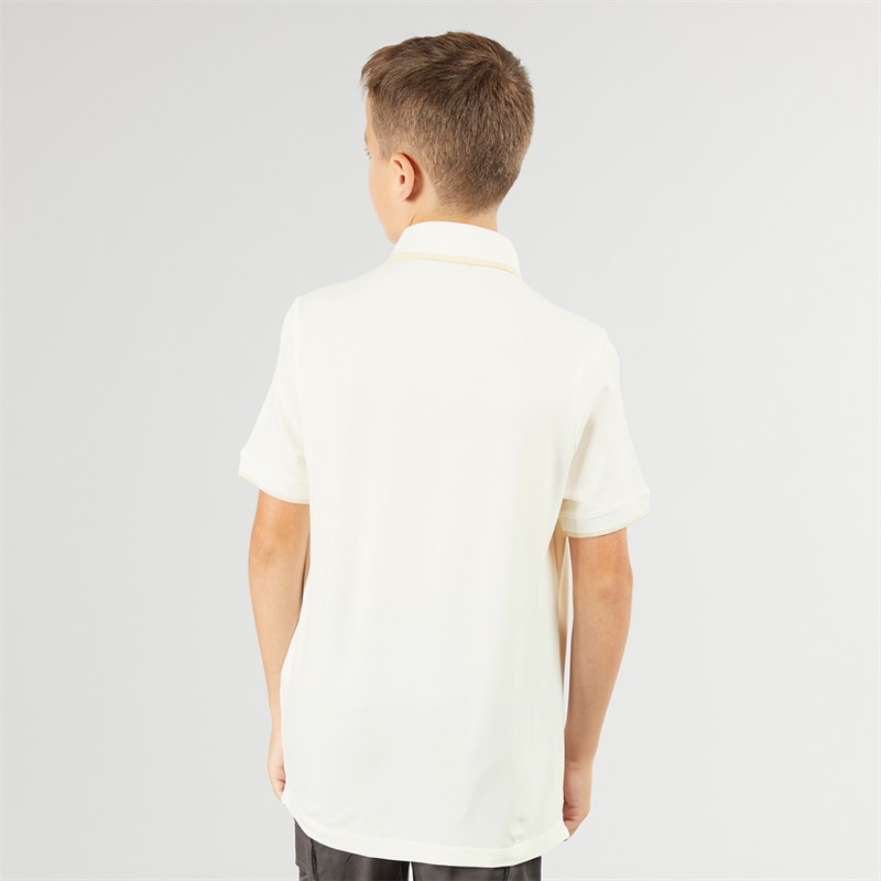 Lyle And Scott Boys Concealed Placket Polo Shirt X157 Chalk