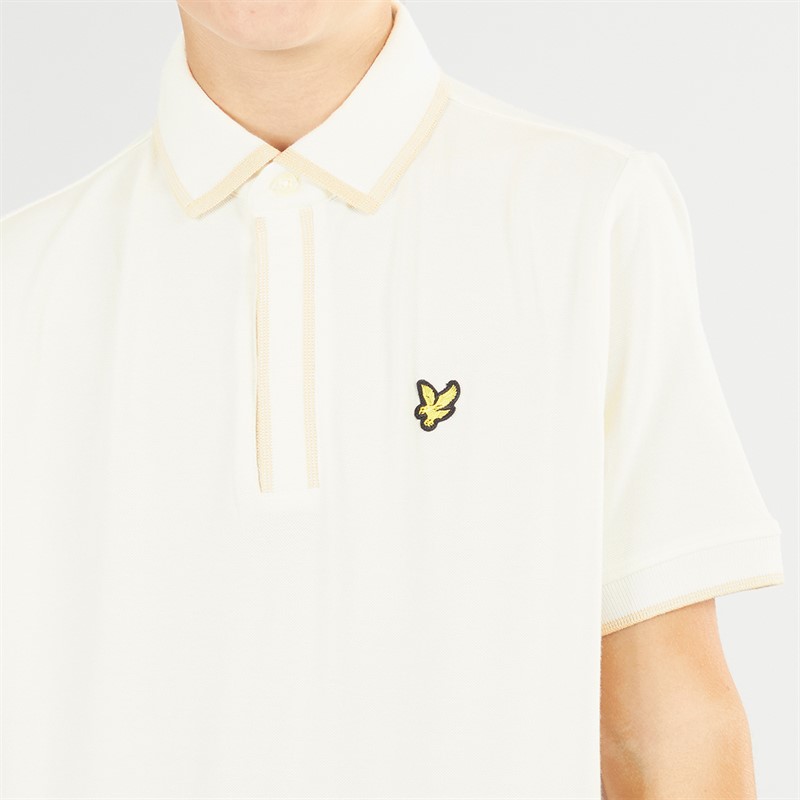 Lyle And Scott Boys Concealed Placket Polo Shirt X157 Chalk