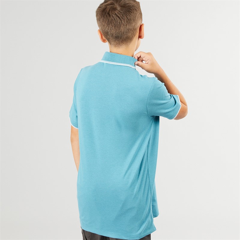 Lyle And Scott Boys Concealed Placket Polo Shirt X579 Blue Storm