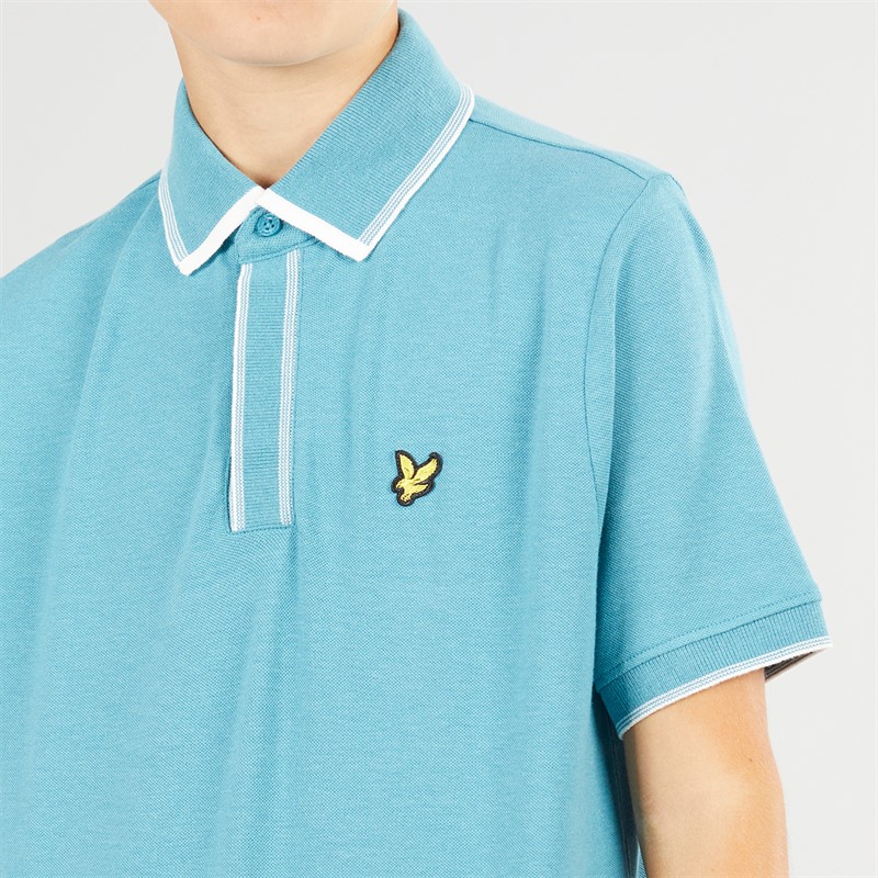 Lyle And Scott Boys Concealed Placket Polo Shirt X579 Blue Storm