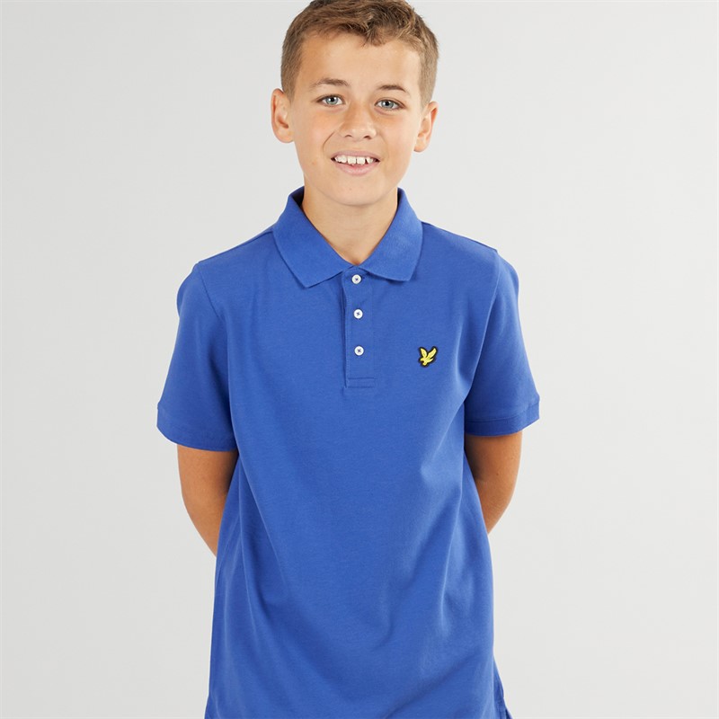 Lyle And Scott Boys Plain Polo Shirt X578 Now Blue