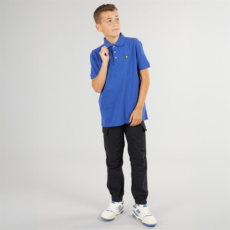 Lyle And Scott Boys Plain Polo Shirt X578 Now Blue