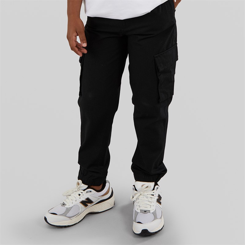 Lyle And Scott Boys Ripstop Cuffed Cargo Trousers Z865 Jet Black