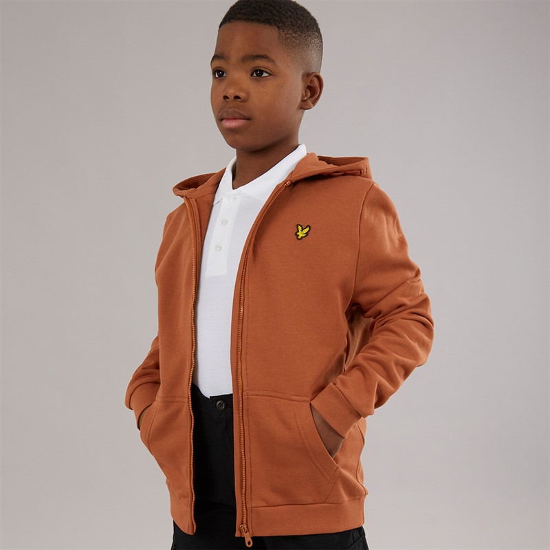 Lyle And Scott Boys Zip Through Hoodie X850 Brick