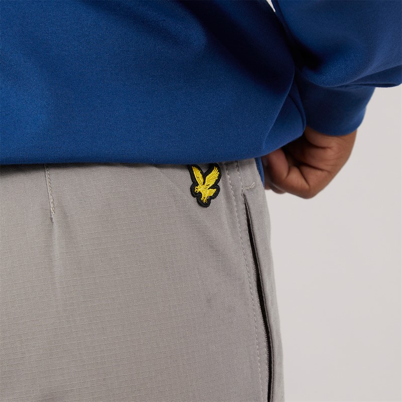 Lyle And Scott Boys Ripstop Cuffed Cargo Trousers X852 Sharkskin