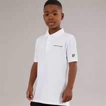 Lyle And Scott Boys Script Embroidered Polo Shirt 626 White