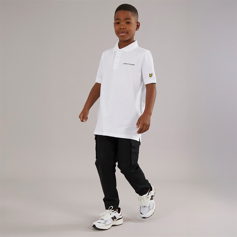 Lyle And Scott Boys Script Embroidered Polo Shirt 626 White