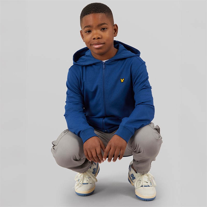 Lyle And Scott Boys Fly Fleece Zip Through Hoodie X856 Navy Peony
