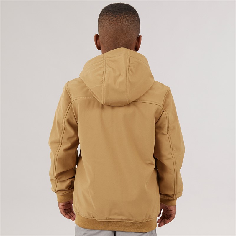 Lyle And Scott Boys Soft Shell Hooded Jacket X851 Tigers Eye