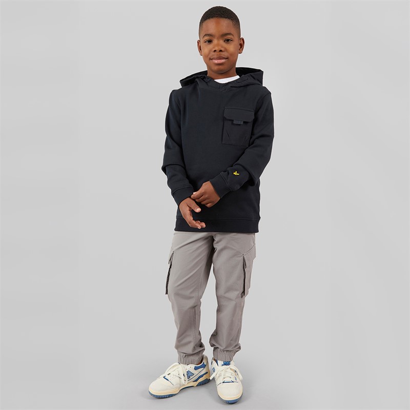 Lyle And Scott Boys Ripstop Pocket Hoodie Z271 Dark Navy