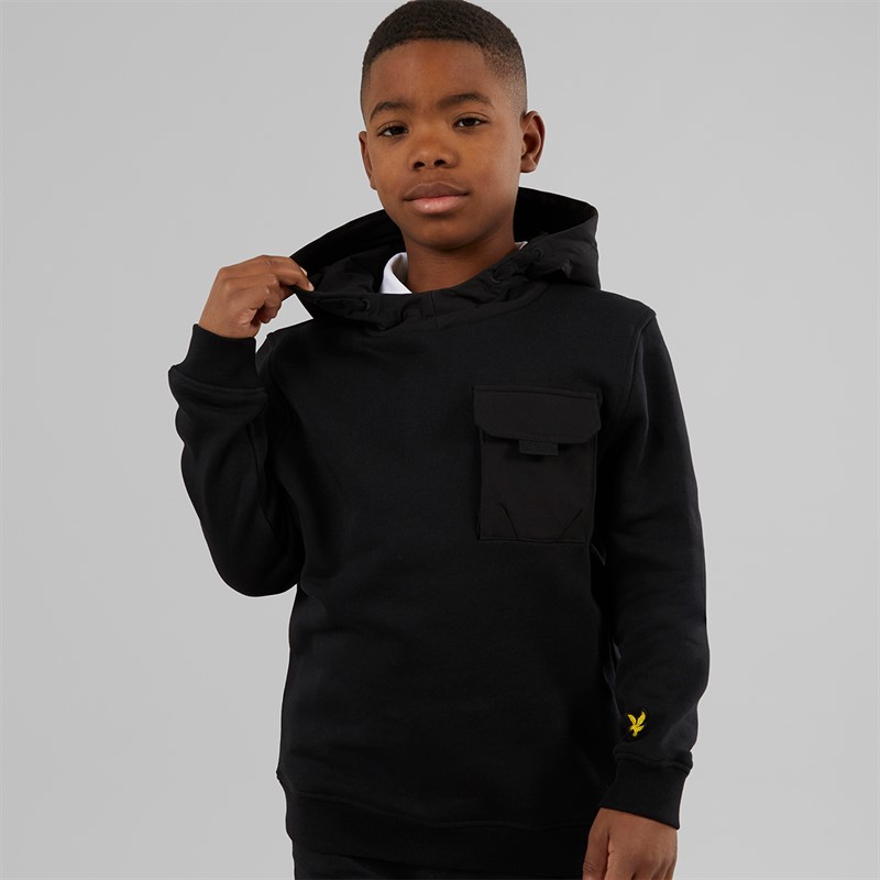 Lyle And Scott Boys Ripstop Pocket Hoodie Z865 Jet Black