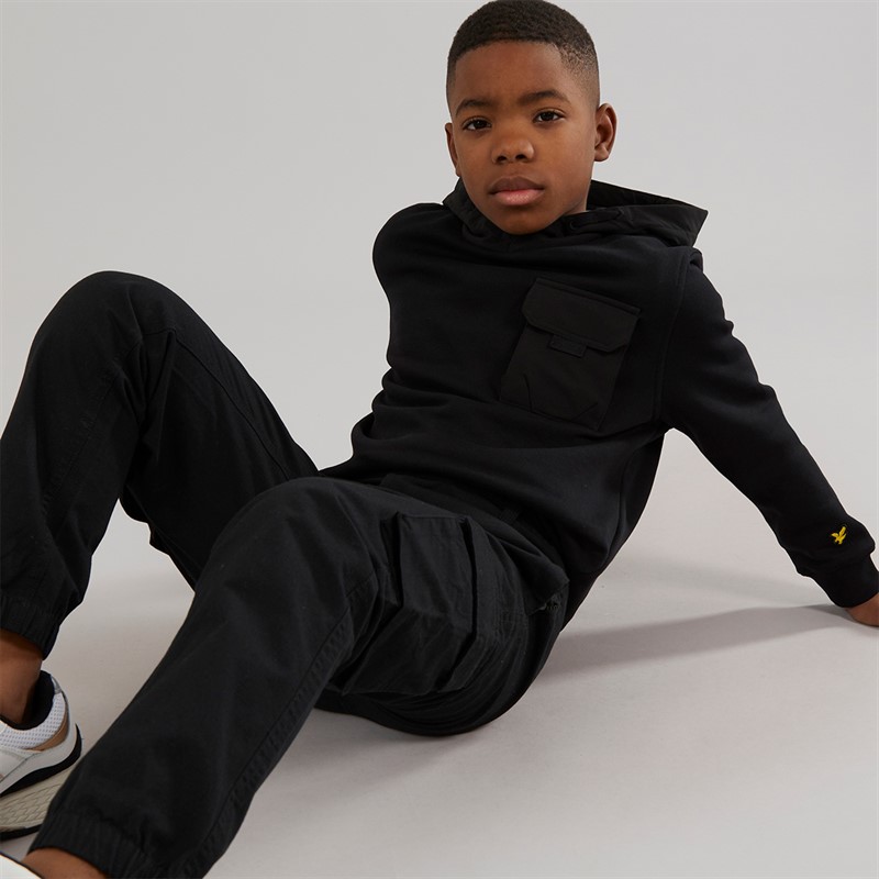 Lyle And Scott Boys Ripstop Pocket Hoodie Z865 Jet Black