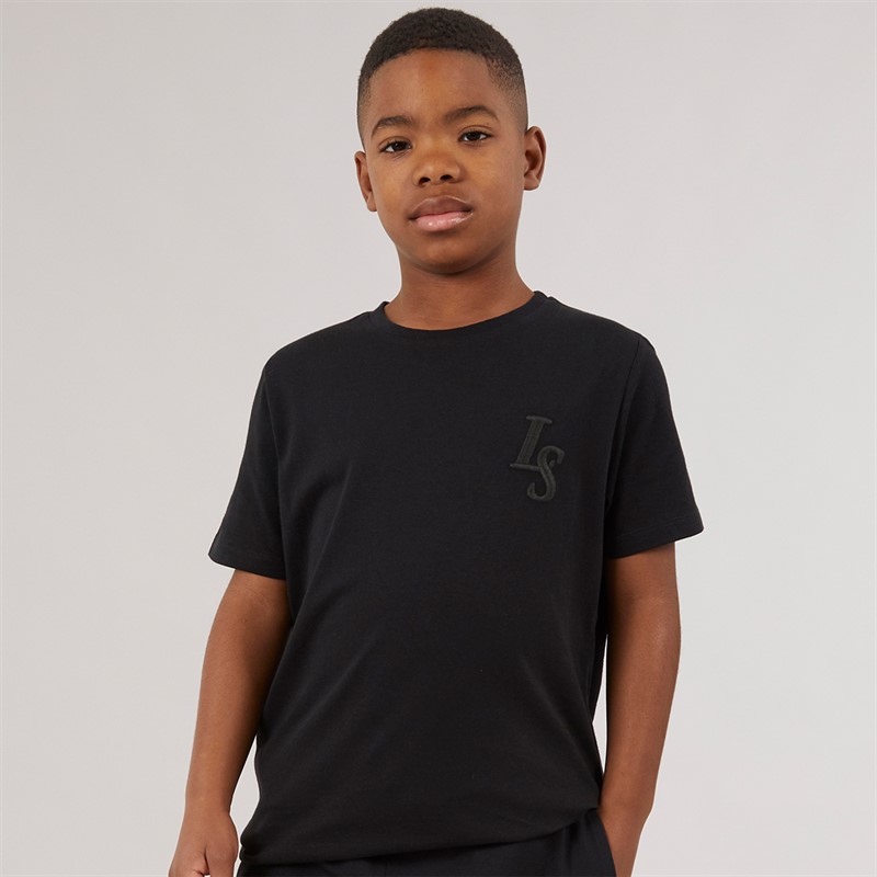 Lyle And Scott Boys Land Scott L&S Monogram T-Shirt Z865 Jet Black