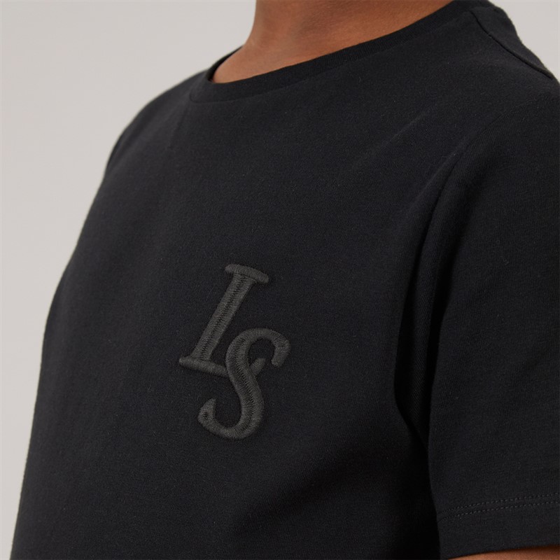 Lyle And Scott Boys Land Scott L&S Monogram T-Shirt Z865 Jet Black