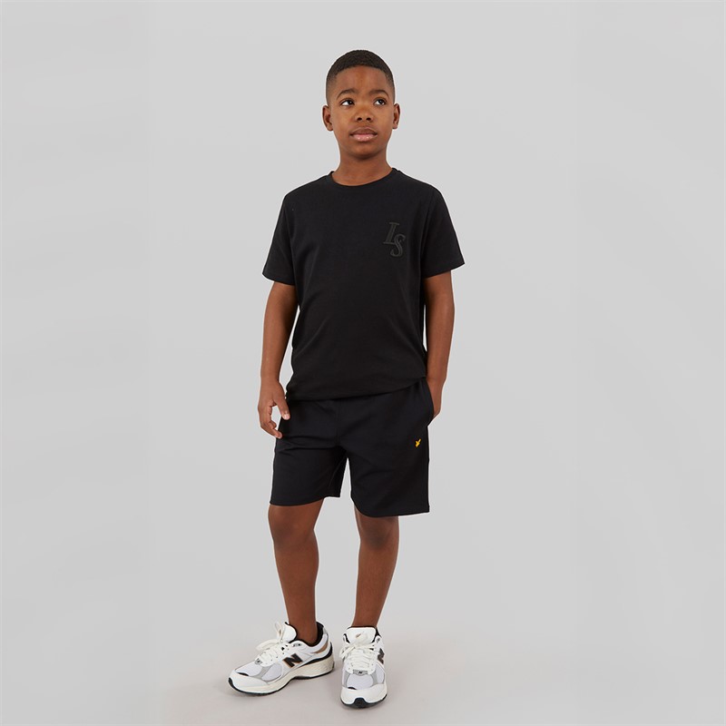 Lyle And Scott Boys Land Scott L&S Monogram T-Shirt Z865 Jet Black