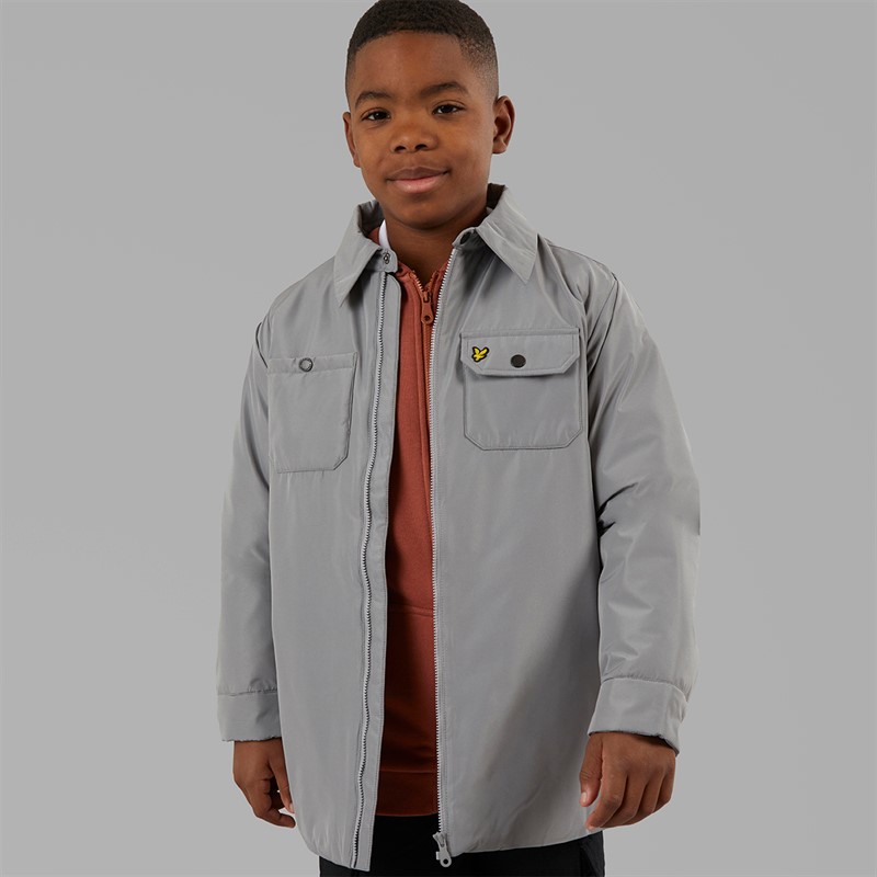 Lyle And Scott Boys Padded Nylon Overshirt X852 Sharkskin