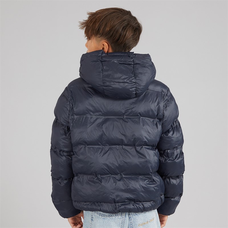 Lyle And Scott Boys Cropped Puffer Coat Dark Navy