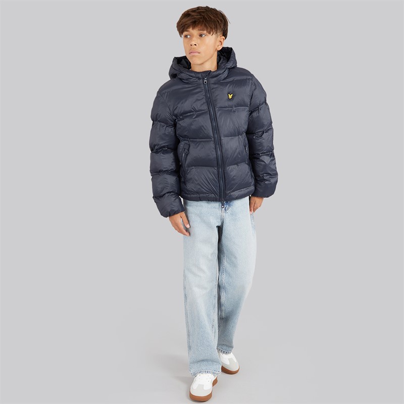 Lyle And Scott Boys Cropped Puffer Coat Dark Navy