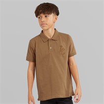 Lyle And Scott Boys Monogram Polo Shirt Tigers Eye