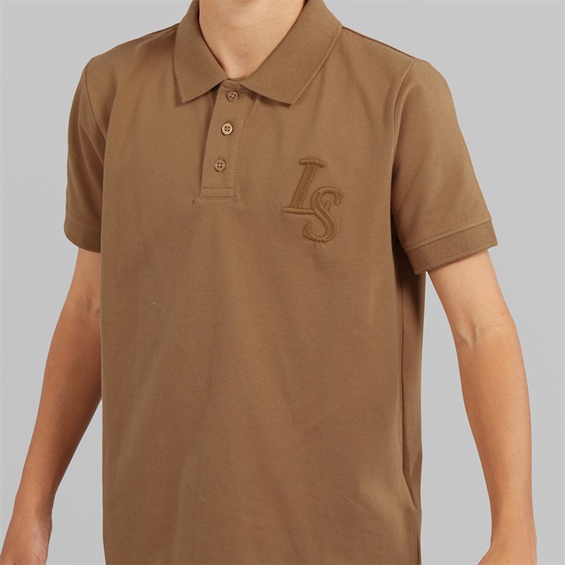 Lyle And Scott Boys Monogram Polo Shirt Tigers Eye