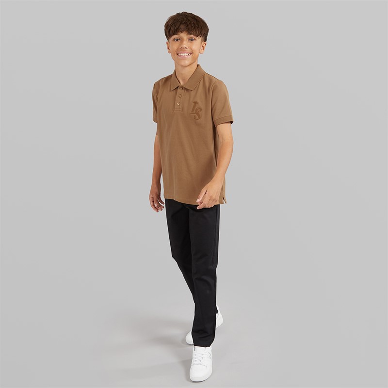 Lyle And Scott Boys Monogram Polo Shirt Tigers Eye