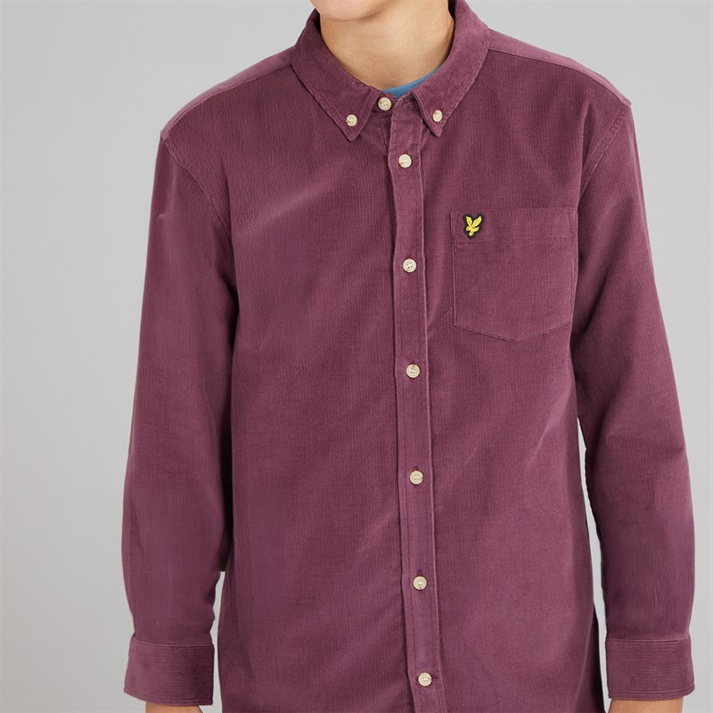 Lyle And Scott Boys Cord Shirt Dusky Maroon