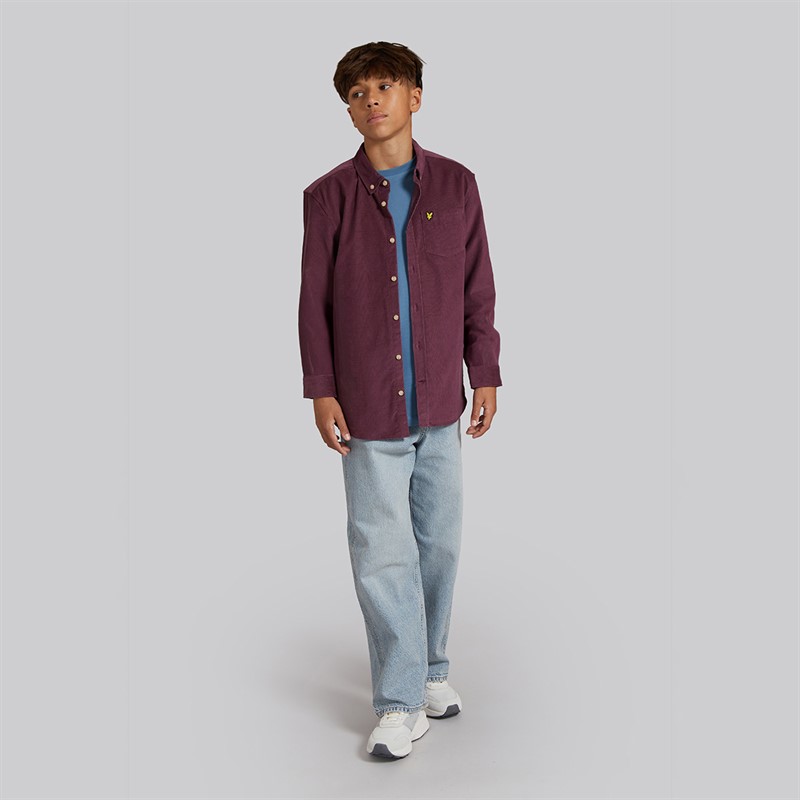 Lyle And Scott Boys Cord Shirt Dusky Maroon