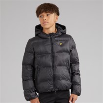 Lyle And Scott Boys Cropped Puffer Coat Jet Black