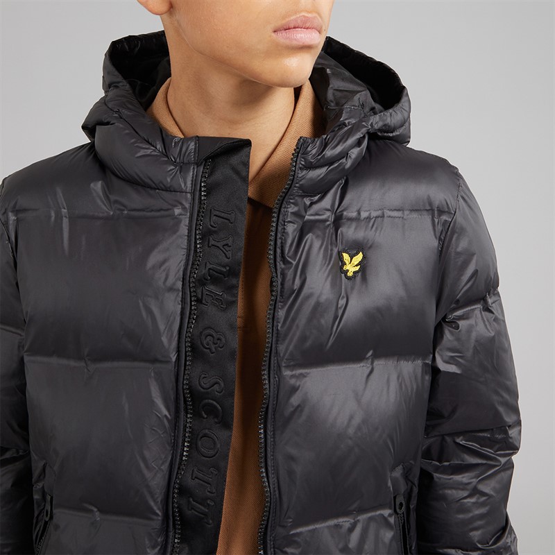 Lyle And Scott Boys Cropped Puffer Coat Jet Black