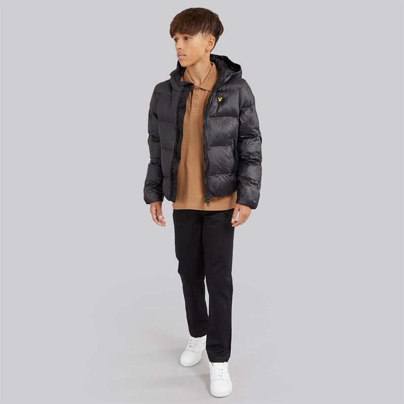 Lyle And Scott Boys Cropped Puffer Coat Jet Black