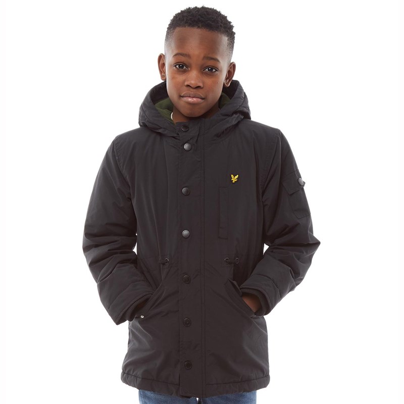 Buy Lyle And Scott Junior Boys Winter Weight Microfleece Parka Black